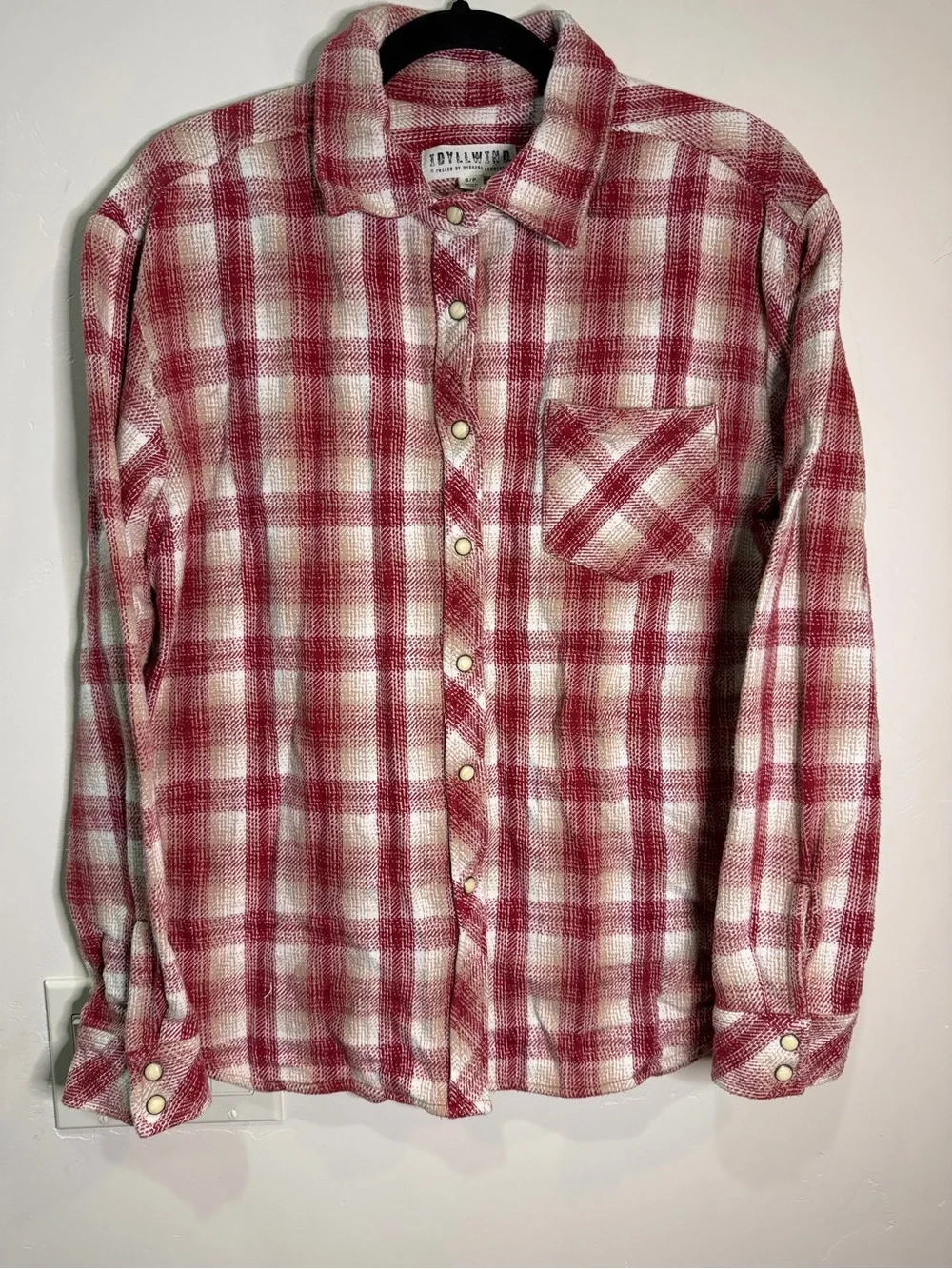 Idyllwind Red and Cream Plaid Casual Button-Down Shirt